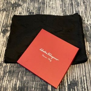 Salvatore Ferragamo Silk Black Scarf